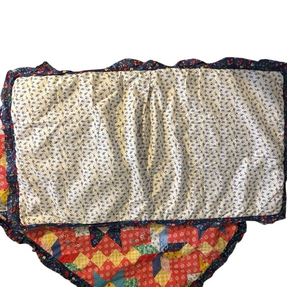 Pioneer Woman Country Starlight Patchwork Set 2 King Shams Ruffle Edges Red Blue - Picture 3 of 9